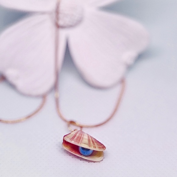 Coquiña shell pendant necklace locket with pearl - Picture 6 of 6